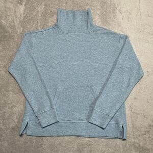 Faherty Sweater Small Blue Surf Waffle Pullover Cozy Casual Classic Coastal